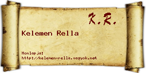 Kelemen Rella névjegykártya
